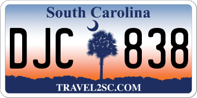 SC license plate DJC838