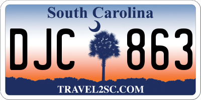 SC license plate DJC863
