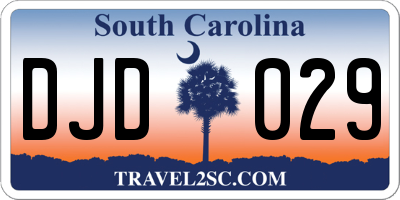 SC license plate DJD029
