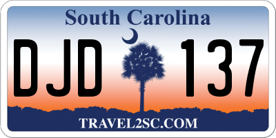 SC license plate DJD137