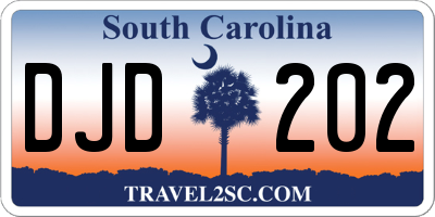 SC license plate DJD202