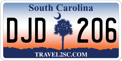 SC license plate DJD206