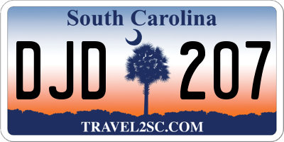 SC license plate DJD207