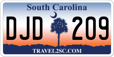 SC license plate DJD209