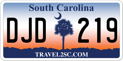 SC license plate DJD219