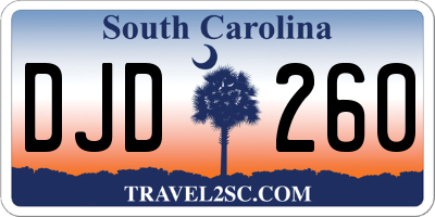 SC license plate DJD260