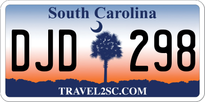 SC license plate DJD298