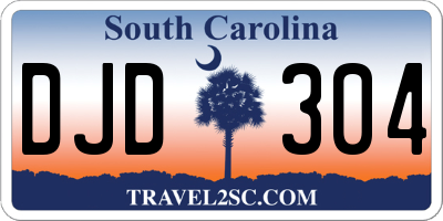 SC license plate DJD304