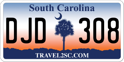 SC license plate DJD308