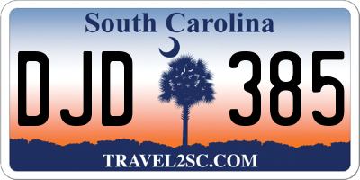 SC license plate DJD385