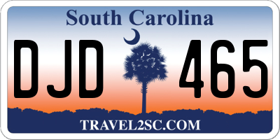 SC license plate DJD465