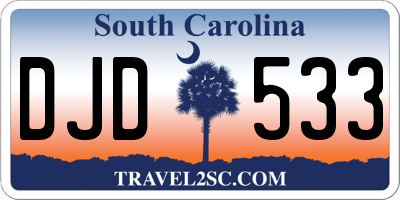 SC license plate DJD533