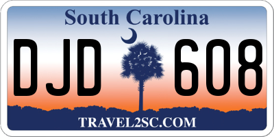 SC license plate DJD608