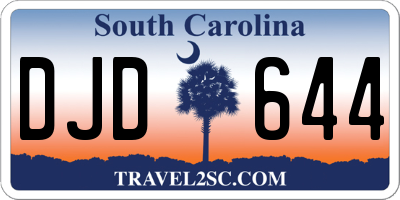 SC license plate DJD644