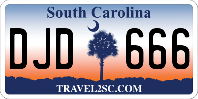 SC license plate DJD666