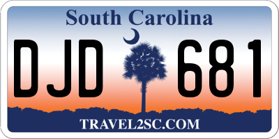 SC license plate DJD681