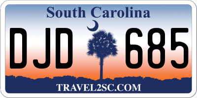 SC license plate DJD685