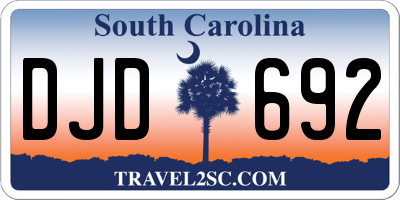 SC license plate DJD692