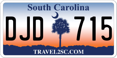 SC license plate DJD715