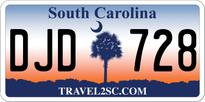 SC license plate DJD728