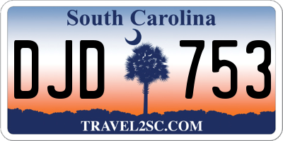 SC license plate DJD753