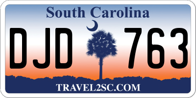 SC license plate DJD763