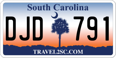 SC license plate DJD791