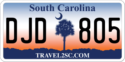 SC license plate DJD805