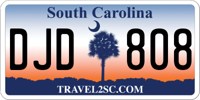 SC license plate DJD808