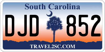 SC license plate DJD852