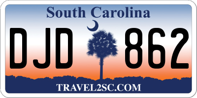 SC license plate DJD862