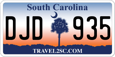SC license plate DJD935
