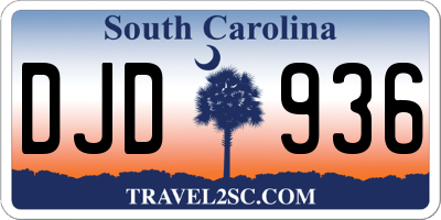 SC license plate DJD936
