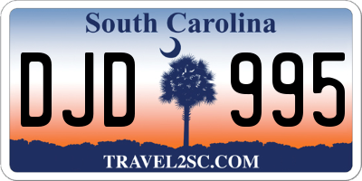 SC license plate DJD995