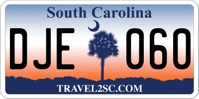 SC license plate DJE060