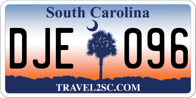 SC license plate DJE096