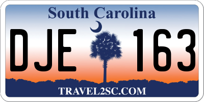 SC license plate DJE163
