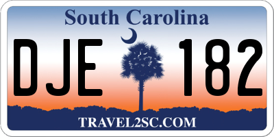 SC license plate DJE182