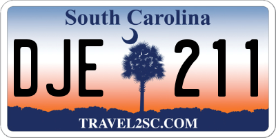 SC license plate DJE211