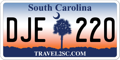 SC license plate DJE220