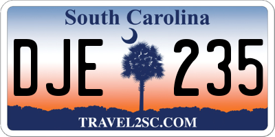 SC license plate DJE235