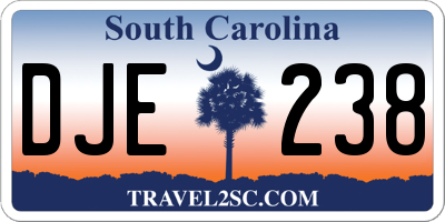 SC license plate DJE238