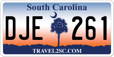 SC license plate DJE261