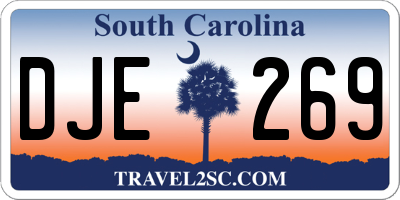 SC license plate DJE269