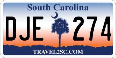 SC license plate DJE274