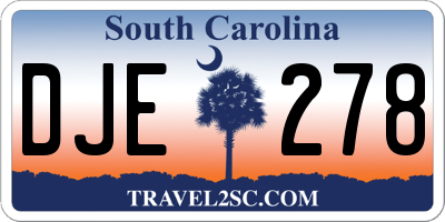 SC license plate DJE278