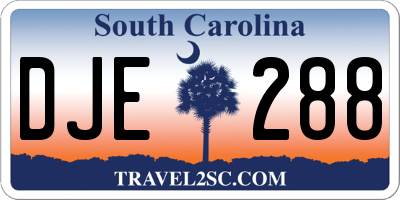 SC license plate DJE288