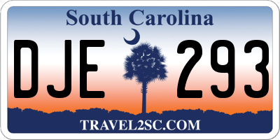 SC license plate DJE293