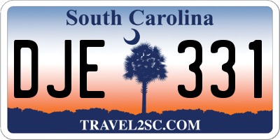 SC license plate DJE331