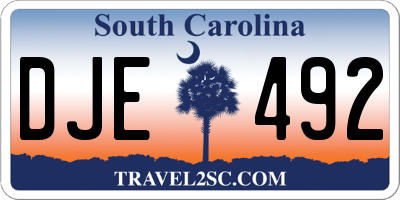 SC license plate DJE492